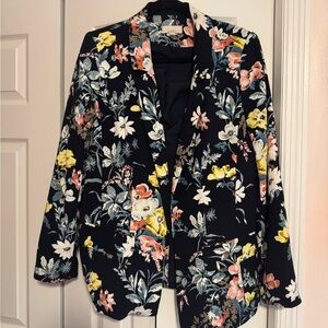 LOFT Floral Blazer - Navy